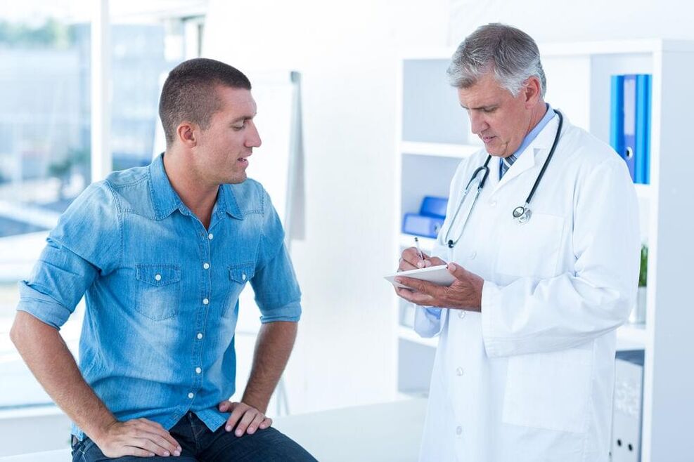 The doctor prescribes treatment for prostatitis