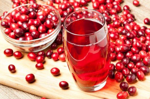 With prostatitis, cranberry juice is useful - it is a delicious source of vitamins